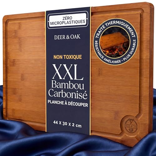 Deer & Oak Planche à découper XXL en bambou...
