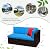 Devoko 2 Pieces Patio Furniture Sofa Sets Outdoor All-Weather Sectional Corner Sofa and Armless Sofa (Blue)
