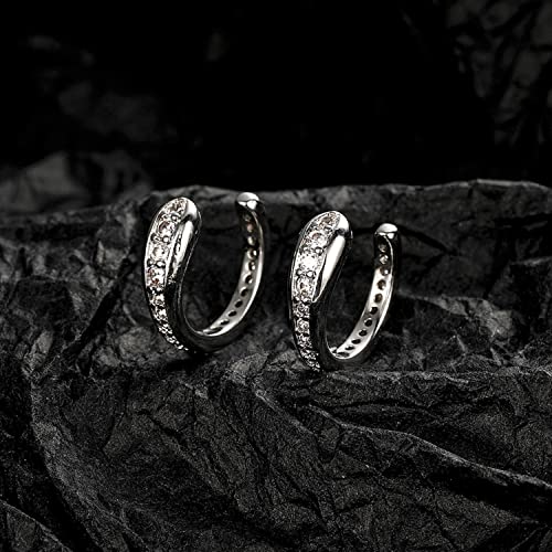 Ear Cuffs en Argent 925 : bague d'oreille chic pavée de zircons - 3