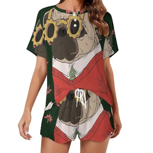 Pyjama bouledogue femme ensemble doux à manches courtes pour des nuits sereines