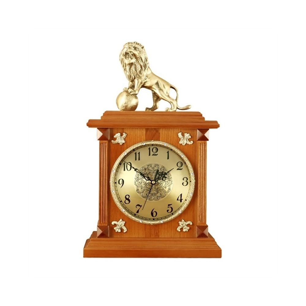 Reloj de mesa de latón vintage silencioso para salón y oficina decorativa