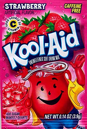 Image of Kool Aid Soft Drink Mix, Strawberry Unsweetened, Caffeine Free, 0.14 oz (Pack of 12)