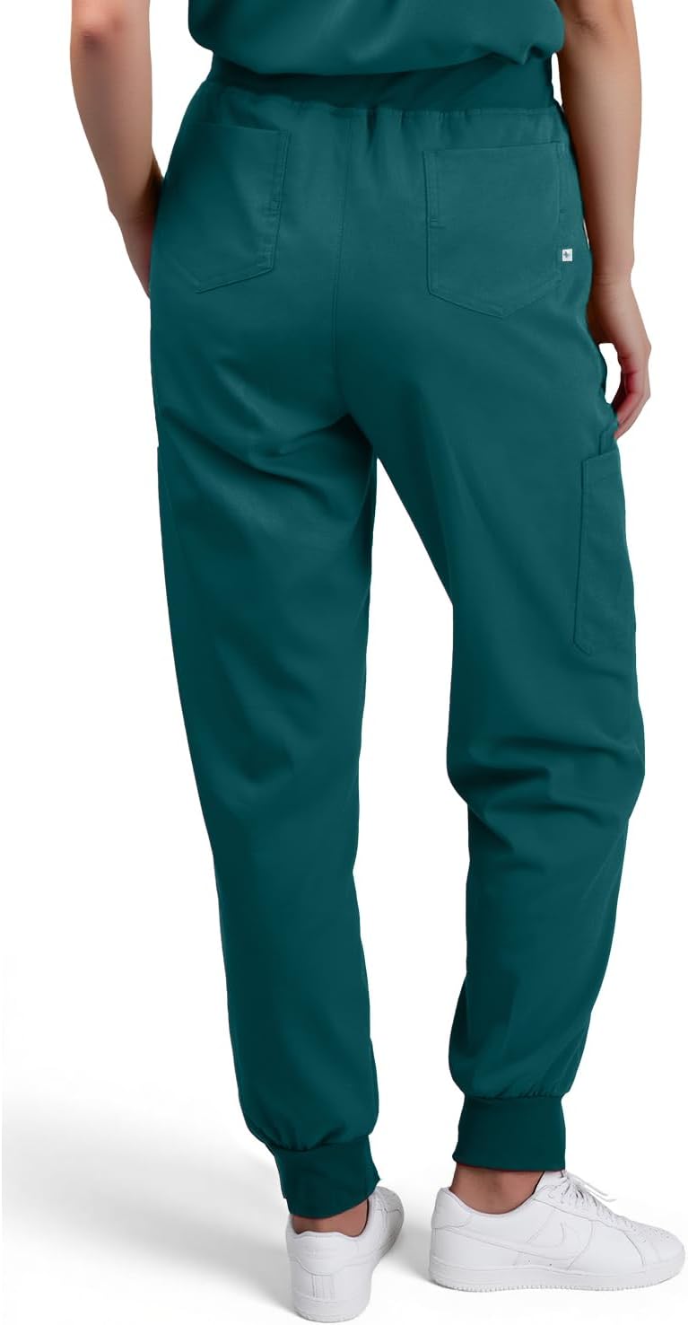 Scrub Pants for Women, Stretch Jogging Scrub Pants, Elastic Waist Belted Cuffed Multi-Pocket Women's Cargo Scrub Pant - Image 3