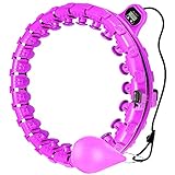 BEDEPOT Hoola Hoop for Adults Weight Loss - Smart Hoola Hoop with Led Counter- 24 Detachable Knots, Exercise Hoola Hoop 360 Adjustable - Weighted Hula Circle Hoops for Men/Women (Purple