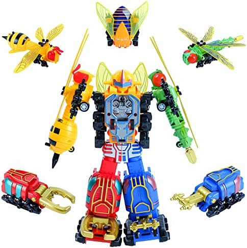 FULIM Transforming Toys - 5-in-1 Insect Transform Robot Kids Toys with Pull-Back Action - Easy Deformation, Ideal Gifts for Boys and Girls Ages 3-8