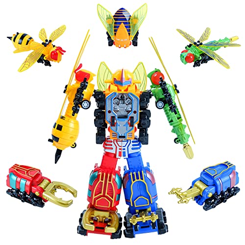 Fulim Transforming Toys - 5-In-1 Insect Transform Robot Kids Toys With Pull-Back Action - Easy Deformation, Ideal Gifts For Boys And Girls Ages 3-8 #TOP2