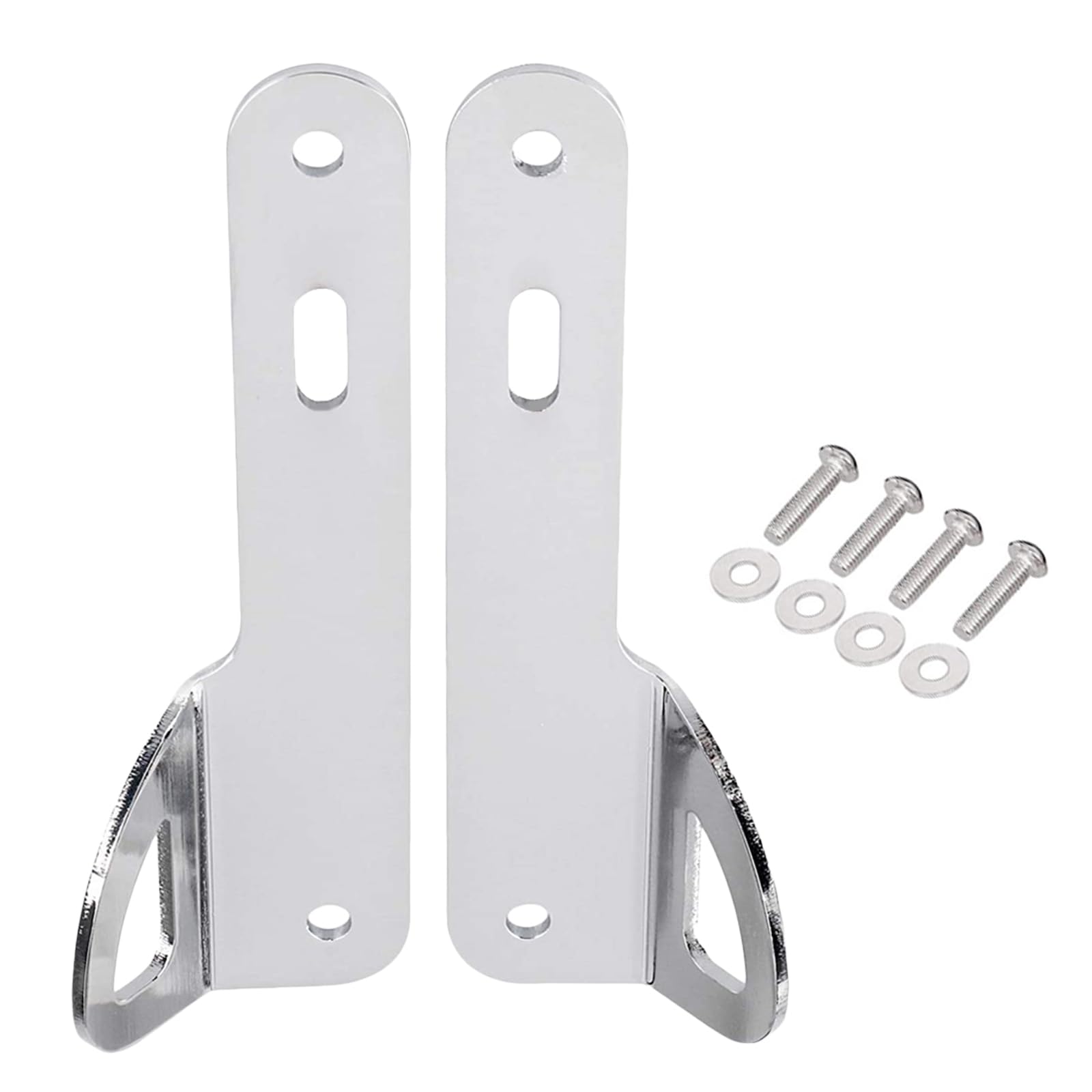 Riloer Supports d'arrimage de fourche avant de moto en forme de goutte d'eau, supports d'arrimage avant, 1993-2018 compatibles avec Harley Touring Street Glide Electra Glide, argenté