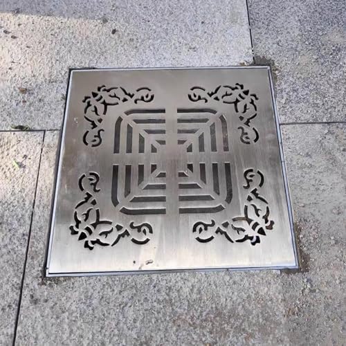 Grille De Drainage Vibeo - Carrée En Acier Inox 304, Dimensions 10x10cm à 30x30cm, Pour Jardin, Terrasse, Allée - Anti-débris Et Facile à Nettoyer - 6
