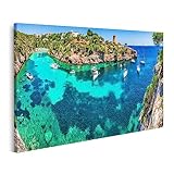 islandburner Cuadro sobre lienzo Mediterráneo España Mallorca Cala Pi Vista panorámica Bahía Playa Mallorca Mallorca Cuadros Murales Póster JCLF-1K