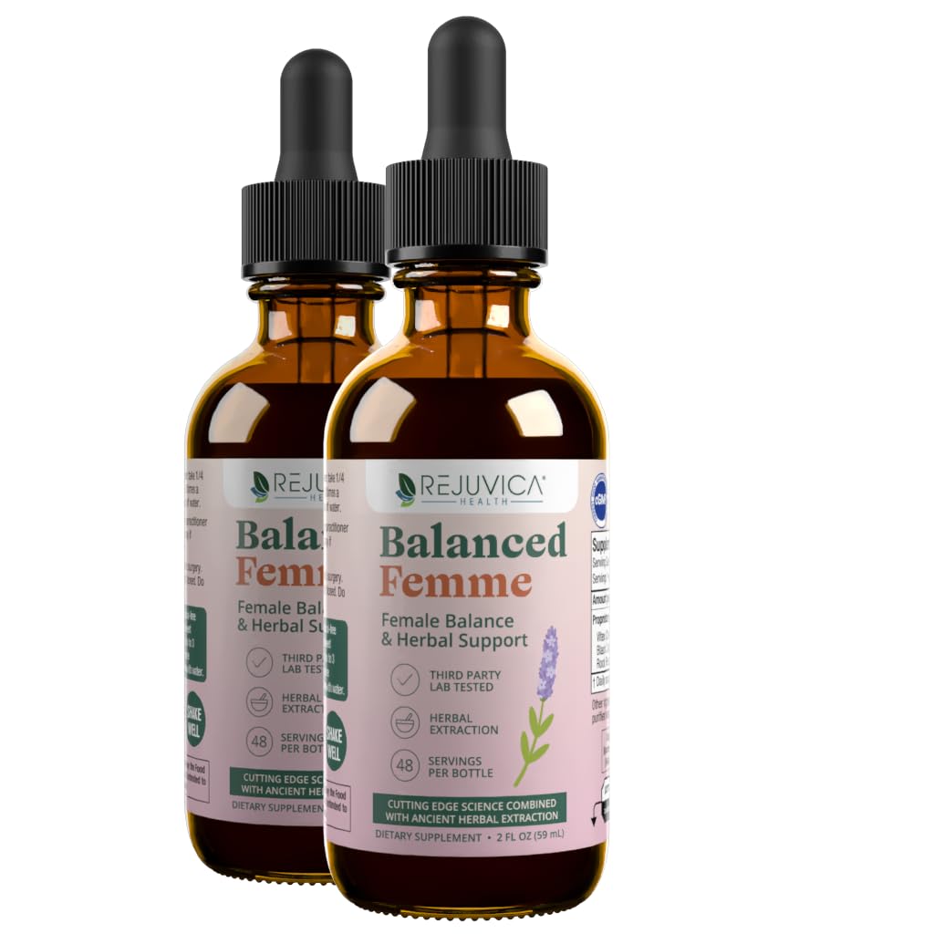 Rejuvica Health Balanced Femme - Menopause Support for Hot Flashes & Female Balance - Liquid Delivery for Better Absorption - Black Cohosh, Dong Quai,