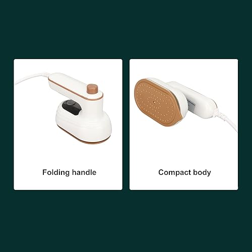Miniatura 9 de Mini plancha de vapor, termostato plegable con mango plegable, color blanco, 110 220 V, pequeña máquina de planchar para toalla para el hogar (#3)