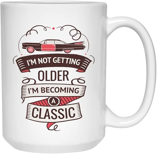 Taza clásica para papá y abuelo, 15 onzas, color blanco, para mamá, padre, madre, abuelo y abuela