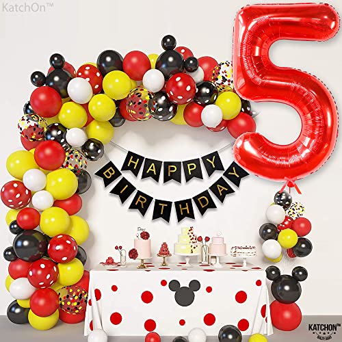 Image of KatchOn, Red Number 5 Balloon - 40 Inch | Happy 5th Birthday Balloons
