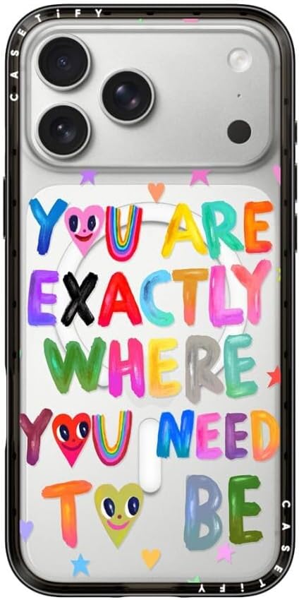 CASETiFY Compact Magsafe iPhone 17 Pro Max Case [Lightweight/Slim Fit/Compatible with Magsafe] - You are Exactly Where You Need to be - Clear Black