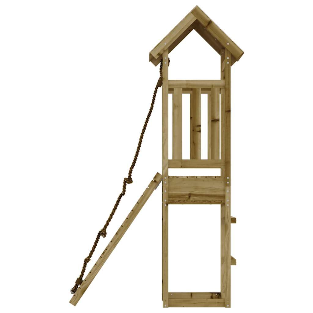 Spielturm mit Kletterwand aus imprägniertem Kiefernholz für Garten, Kinder, Outdoor, mit Sandkasten, Rutsche, Seil, Wippe, für Kinder ab 3 Jahren, robustes Holzspielhaus für draußen