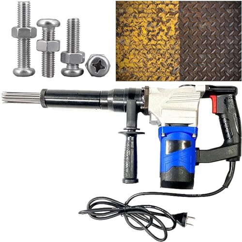 RayGenius Electric rust removal guns,1100W High Power Industrial Grade Electric Needle Scaler HandHeld Needle Derusting Gun Electric Jet Chiselsfor Removal of Rust,220V