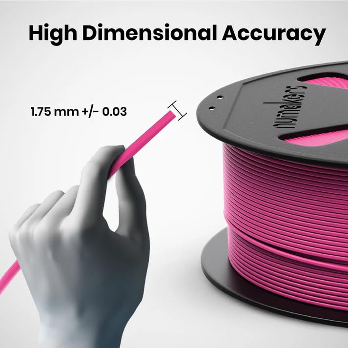 Image of NUMAKERS PLA+ 3D Printer Filament, 1.75mm, Dimensional Accuracy + /- 0.03 mm, 1 kg Spool (2.2 lbs), Compatible with Most FDM Printers (Magenta)