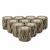 DROK 2.0in 14.76ft Washable Grass Camouflage Cohesive Bandage, 10 Rolls Nonwoven Fabric Self...