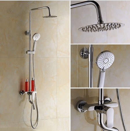 Ensemble de douche avec pommeau de douche 8 ABS et robinet de baignoire réglable Gowe