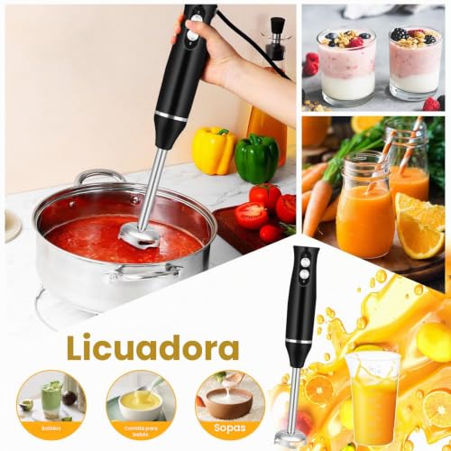 Minipimer de acero inoxidable ideal para smoothies caseros y purés 5