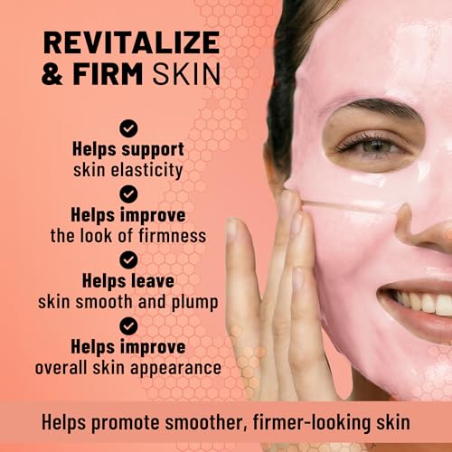 Image of TOLEVITA Salmon DNA (PDRN) Bio-Collagen Face Mask for Regenerating & Firming - 6 Pack, Overnight Hydrogel Mask for All Skin Types (Pink)