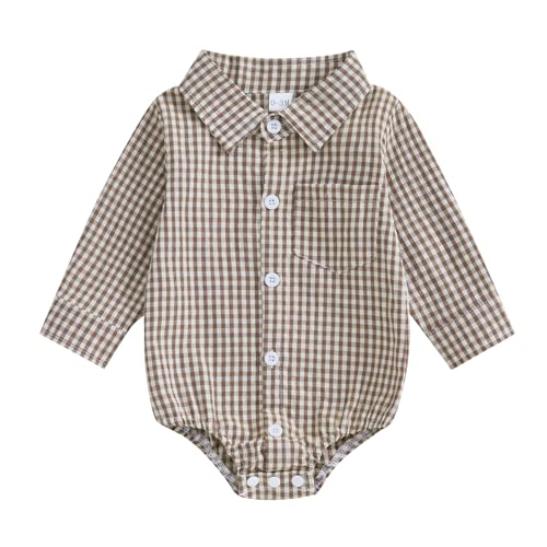 Douhoow Baby Plaid Romper Bodysuit for Boys/Girls