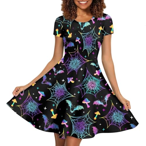 Image of Forchrinse Native Aztec Style Black White Geometric Women's Midi Dress Casual Long Dress Round Neck Swing Dress
