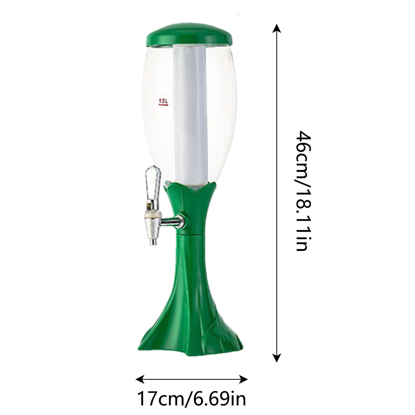 Torre di birra, dispenser per birra da tavolo, torre per bevande con tubo | di ghiaccio e rubinetto, dispenser di bevande d'acqua, dispenser a torre brillante per uso in bar domestico