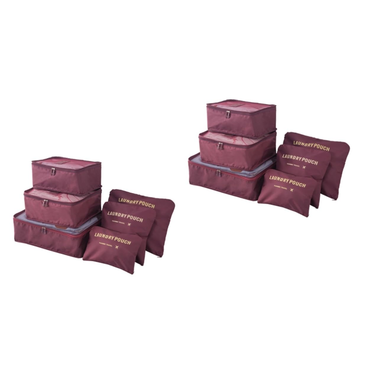 12pezzi Sacchetti Da Viaggio Organizzatori Di Luggage Di Cubi Salvaspazio Impermeabili e Resistenti Rosso Vino Con Sacchetto Per Biancheria Per Viaggi Di Famiglia