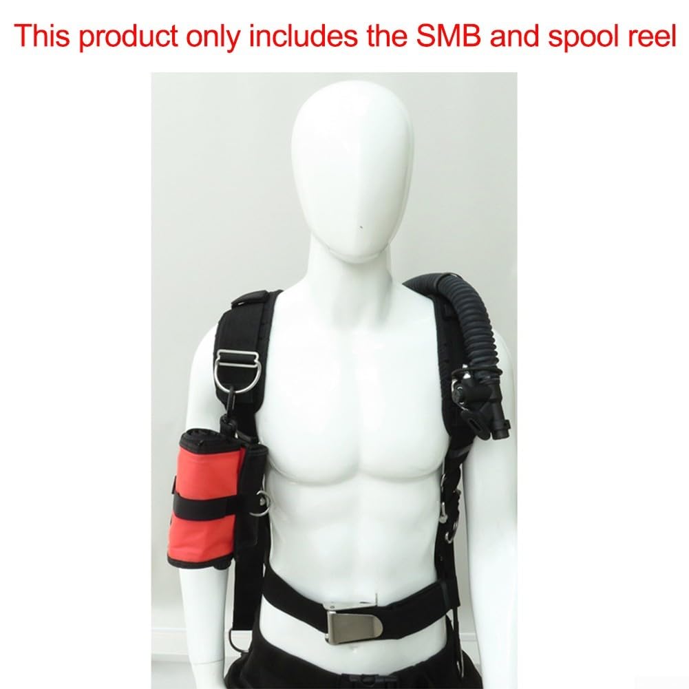 Boya de marcador SMB de 120 cm con carrete y broche, una herramienta vital para la seguridad del buceador