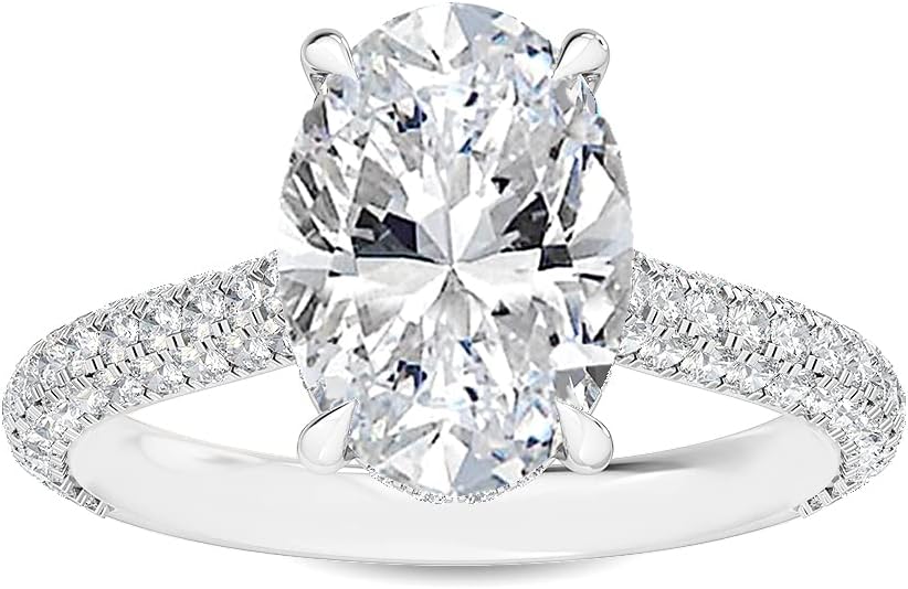 1 to 5 Carat Oval, Round Cut LAB GROWN Diamond Vintage Engagement Ring (Color D-E Clarity VS1-VS2)
