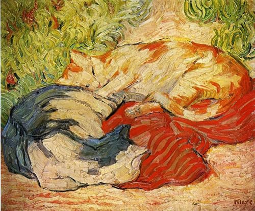 Katzen di Marc cuadro clásico sobre lienzo de 60x90cm ideal para salones modernos