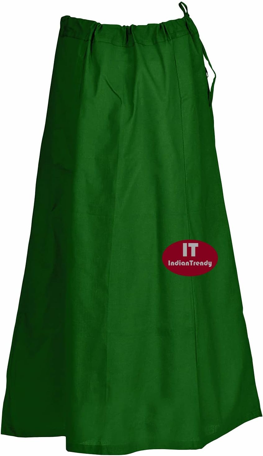 Indian Trendy Sari Petticoat Cotton Stitched Adjustable Waist Saree Underskirt Lining Skirt