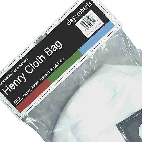 Henry Numatic Bolsa de tela con cremallera al vacío, lavable y reutilizable, compatible con Henry Basil James Hetty y Edward