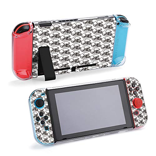 SUPNON Carry Case Compatible with Nintendo Switch, Ultra Slim Hard Shell, Protective Carrying Case for Travel - Sketch of Football Helmet, Vintage Seamless Design30254