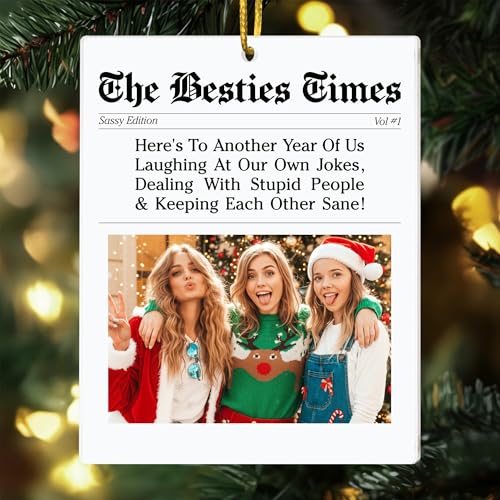 The Besties Times Acrylic Ornament 2025, Acrylic Picture Frame Ornament, Christmas Gift for Women Best Friend, DIY Christmas Photo Frame Keepsakes for Tree Decorations, Friendship Gifts for Women