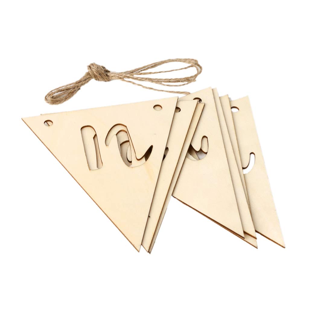 Ycncixwd Ramadan Mubarak Wooden Triangle Pendant Hanging Banner Decoration Plaque Sign Ornament DIY Wall Decor Party Supplies