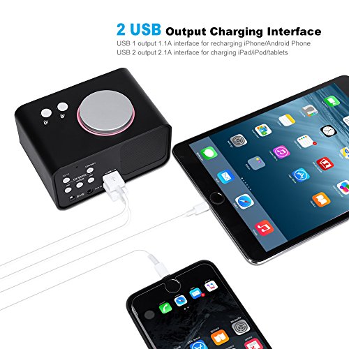 YISSVIC Digital Alarm Clock with 3.2” Display FM Radio AUXIN Speaker Indoor Thermometer 2 USB