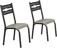 Conjunto 2 Cadeiras Aço Luna Clássica Ciplafe Preto/Branco