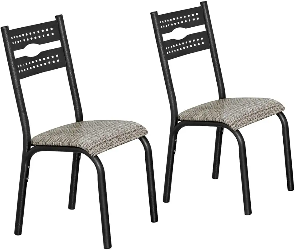 Conjunto 2 Cadeiras Aço Luna Clássica Ciplafe Preto/Branco