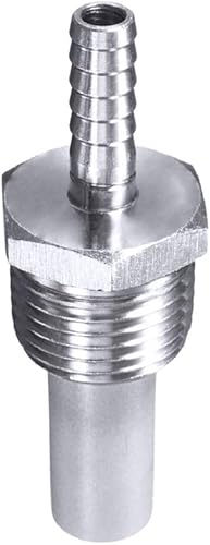 Miniatura 2 de Piedra de difusión de oxigenación en línea de 0.5 micrones, 12 "NPT manguera Barb Piedra de aireación de acero inoxidable Piedra de carbonatación