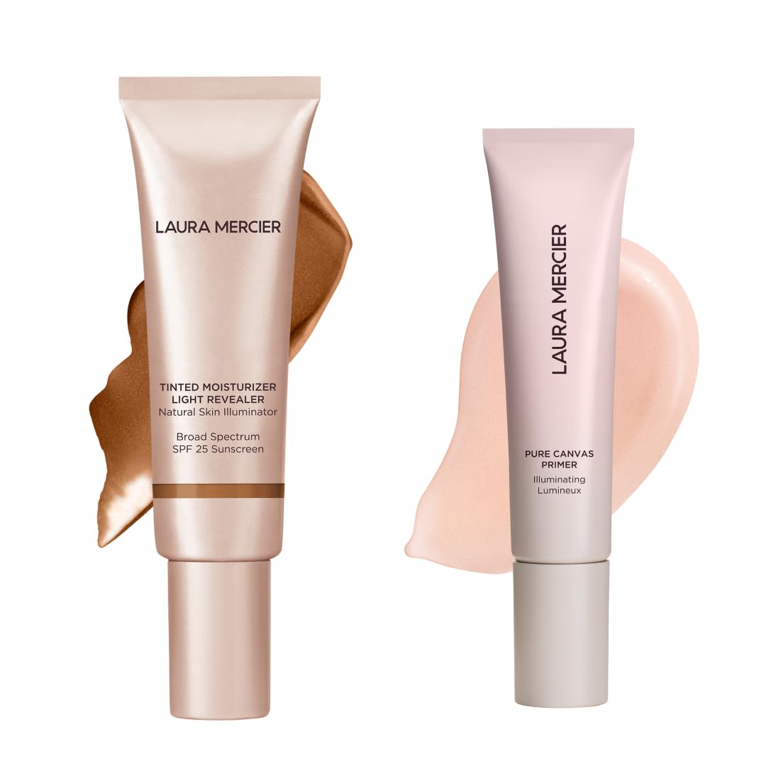 Laura Mercier Tinted Moisturizer Light Revealer with SPF 25 Luminous Finish Shade 5N1 Walnut and Pure Canvas Primer