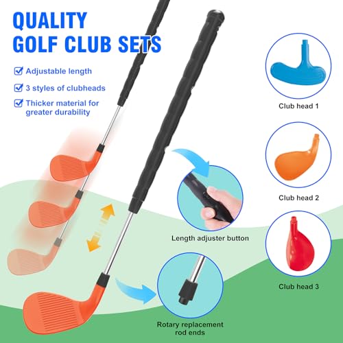 JOINBO Kids Golf Toys Set, Indoor Outdoor Sport Toy, Training Golf Balls & Club Equipment, Active Exercise Gifts for 3 4 5 6 7 8 Year Olds Boys Toddler Child Girls