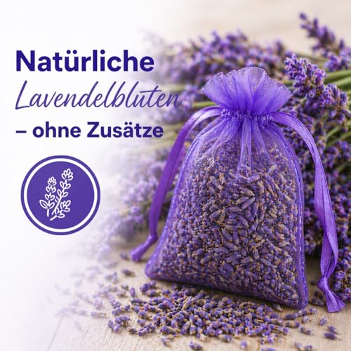 22x Lavendelsäckchen Duftsäckchen Lavendel Mottenschutz im Kleiderschrank Schlafzimmer - Lavendelsäckchen zum Schlafen und Entspannen mit Lavendelduft – Lavendelblüten von Quertee