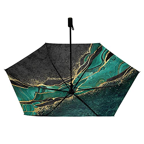 Parapluie pliable noir et bleu sarcelle compact léger avec protection UV