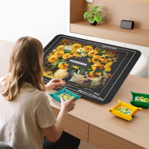 MOZOOSON Puzzlebrett 1000 Teile, Filz Puzzletisch, Puzzlematte – Ansicht 7