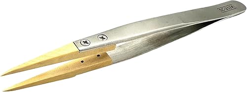 UxicRuya Boxwood Tip Tweezers Watch Repair Tool Lightweight High End Tipped Twee