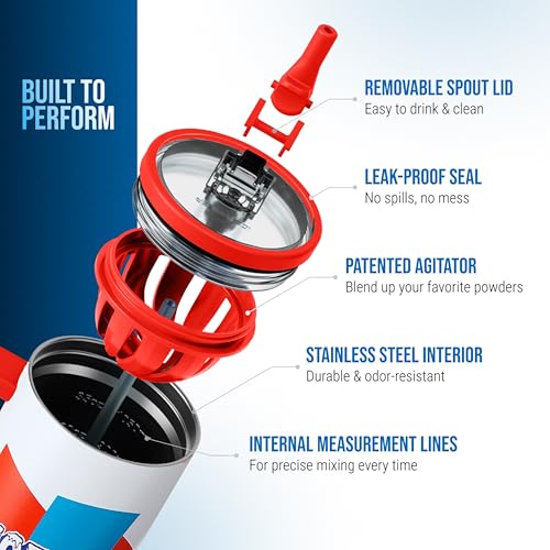 Image of Ice Shaker 32 oz Tumbler with Handle and Straw | 32oz ICEE | Cold for 30+ Hours | 2-in-1 Tumbler Shaker Bottle | Odor-Free 32 ounce Bottle for Water, Protein Shakes, Smoothies, Cocktails
