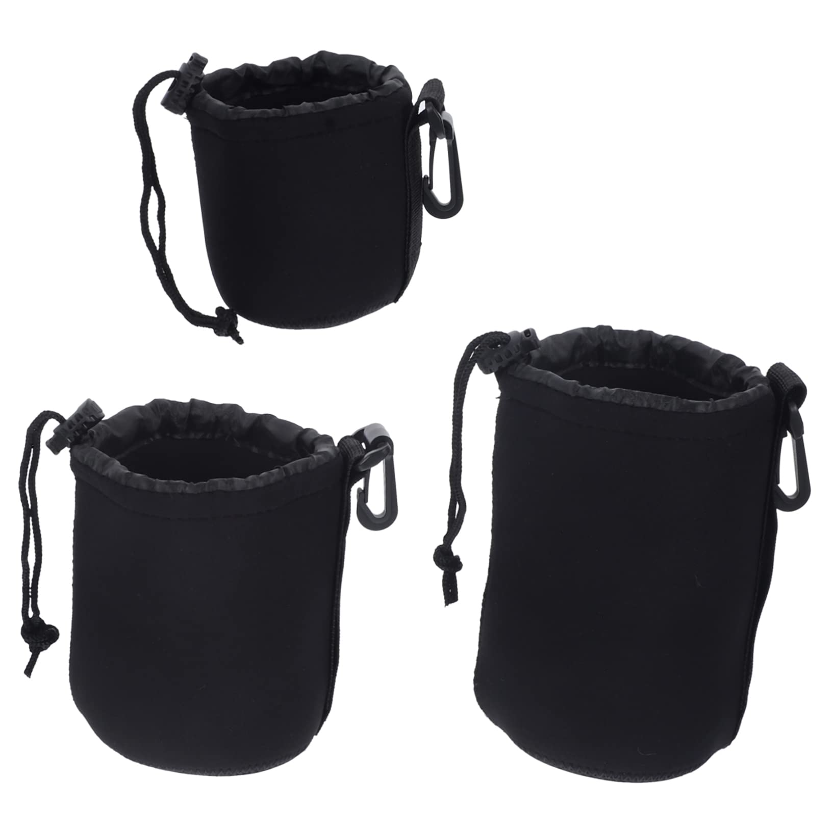 OSALADI 3pcs Lens Bag Drawstring Lens Case Lens Case for Camera Travel Lens Protector Camera Wrap Bag Organizer Bags for Travel Flex Shot SLR Lens Pouch Lens Barrel Neoprene