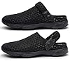 Mens Womens Clogs Garden Shoes Breathable Mesh Slippers Beach Sandals Outdoor Sports Casual Summer Flip Flops, E Black, 8 UK, 42 EU #2